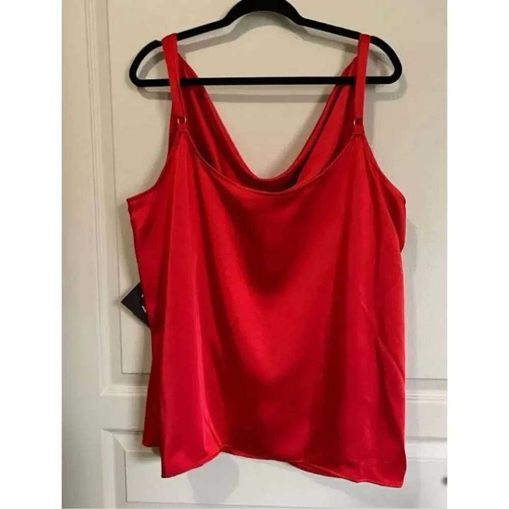 Silk red tank top blouse